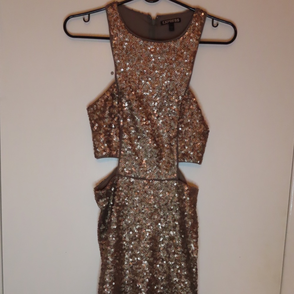 Express Cut-Out Sequin Dress